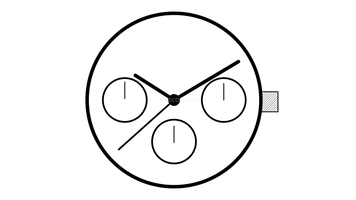 AU-Werk Shiojiri (Seiko SII) VH63 10 1/2''' DATE3 SS, 3 EYES (371 | SR920SW)