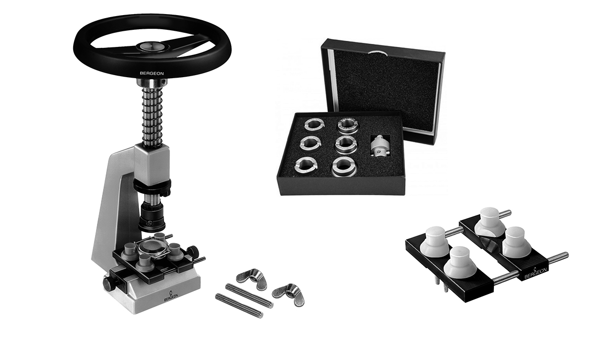 Bergeon 5700-RO Device for opening and closing grooved watch cases with accessories