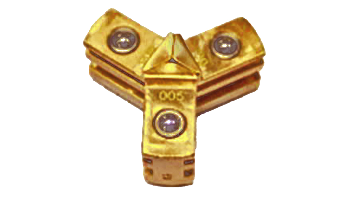 Brass base for clamping jaws, set of 3 pieces