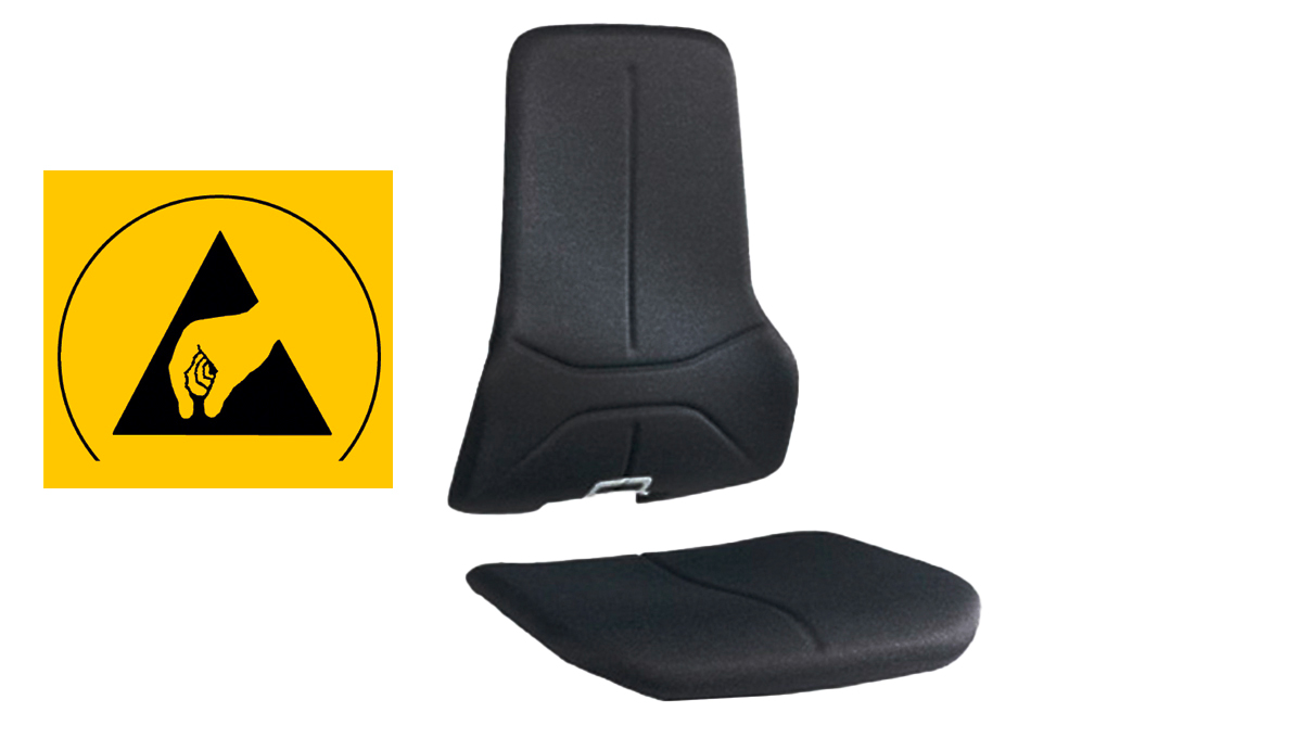 Bekledingselement Duotec 9588E-9811 ESD voor werkstoel Neon, grijs