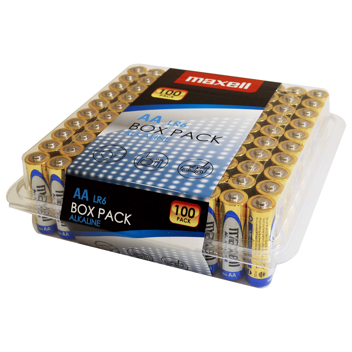 Maxell Alkaline LR06 AA Mignon 1,5 V batterij, 100 stuks in Box Pack
