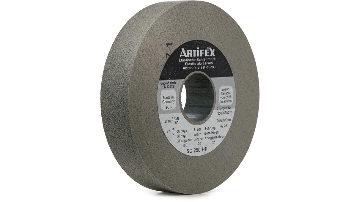 Artifex grinding wheel SC 250 HP, grain medium, hardness hard, Ø 100 x 20 mm, bore Ø 25 mm