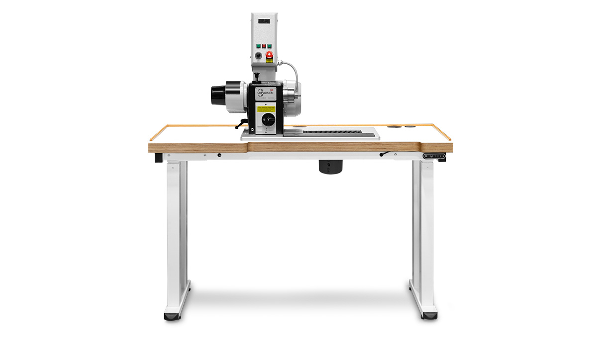 Arbeitsstation Ergolift Heavy Duty, Arbeitsplatte 120 x 65 x 4 cm, Multiplex Buche HPL beschichtet, 4
elektrisch höhenverstellbare Tischbeine