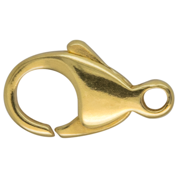 Karabiner, gegossen, flach, Öse gerade, 333/- Gelbgold, 8,5 mm