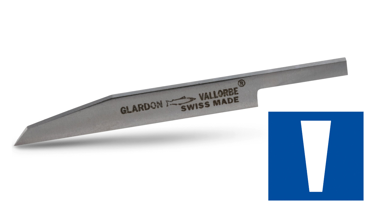 HSS graver, Ronde rand, breedte 0,4 mm, lengte 55 mm, voor klauwplaat Ø 3,2 mm