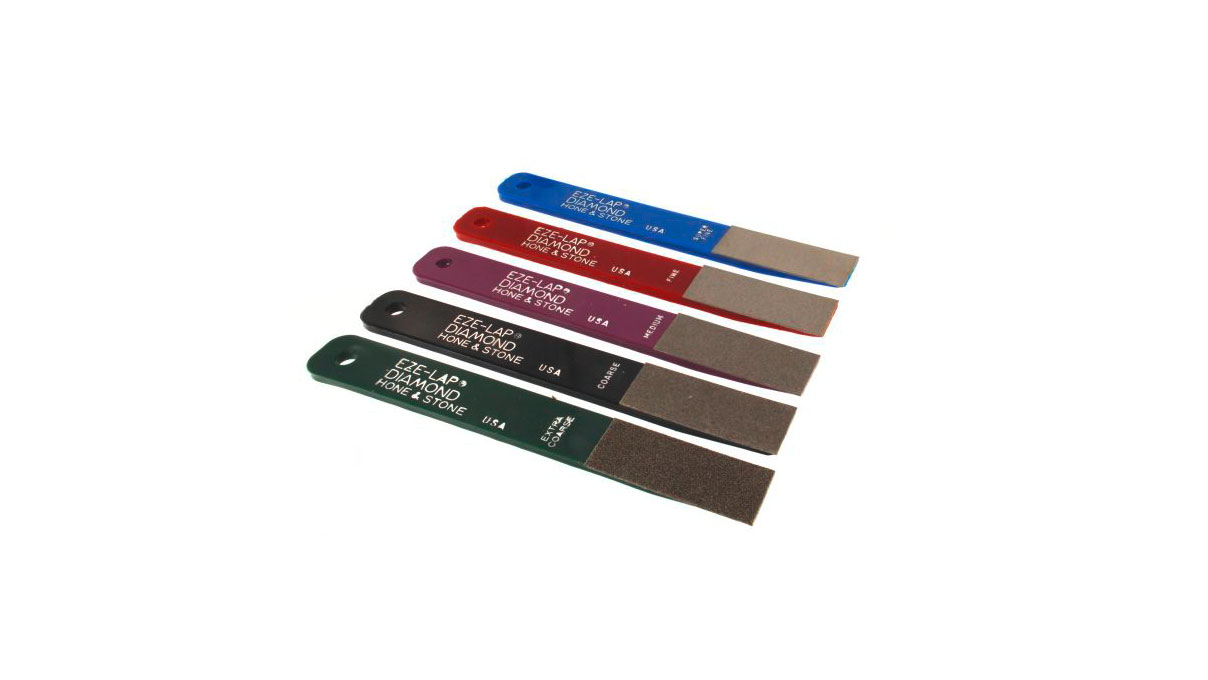 Set of 5 diamond flat files, grain 150 / 250 / 400 / 600 / 1200, length 15 cm