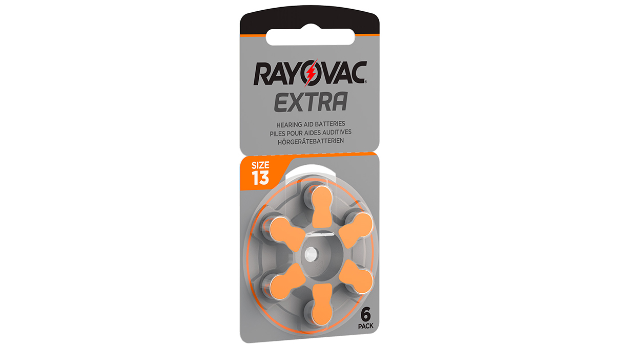 Rayovac Extra, 6 Hörgerätebatterien Nr. 13 (Sound Fusion Technology), Blister