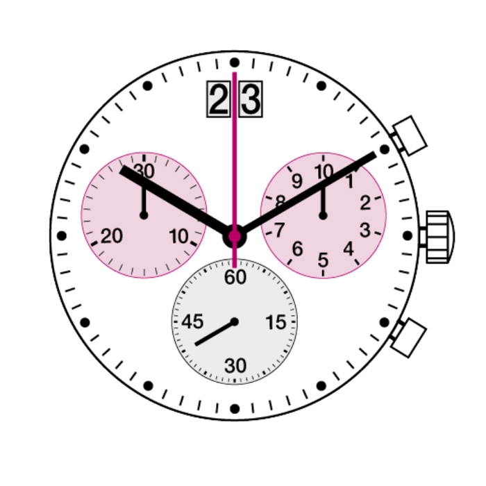 AU-Werk Ronda 8040B 15''' DATE12 SC BIG DATE CHR 3EYES Quarz (395 | SR927SW)