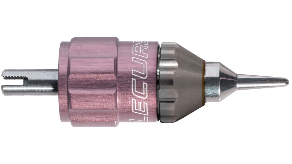 Lecureux Schraubendreherkopf Screw-On, einstellbar, Ø 1,6 mm, rosa, mit Klingenhalter
