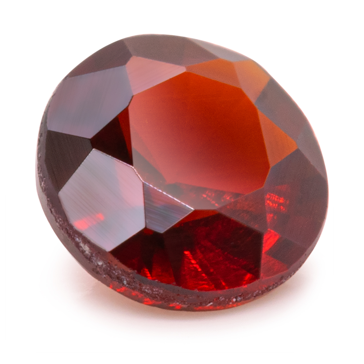 Granat, rot, rund, Brilliantschliff, Ø 2 mm