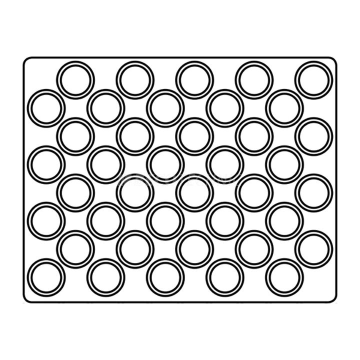 Muldenplatte, Kunststoff, 40 Mulden Ø 35 x 3 mm
