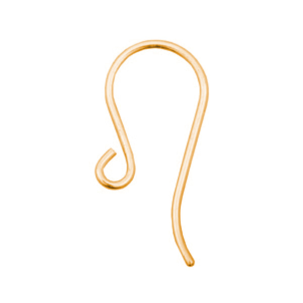 Earwire with loop, wire 0,8 mm, 333/- yellow gold