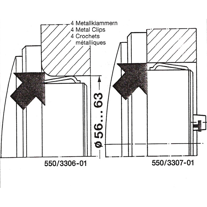 Insert movement, quartz arabic 85 mm, mounting dimension 60-63 x 18 mm