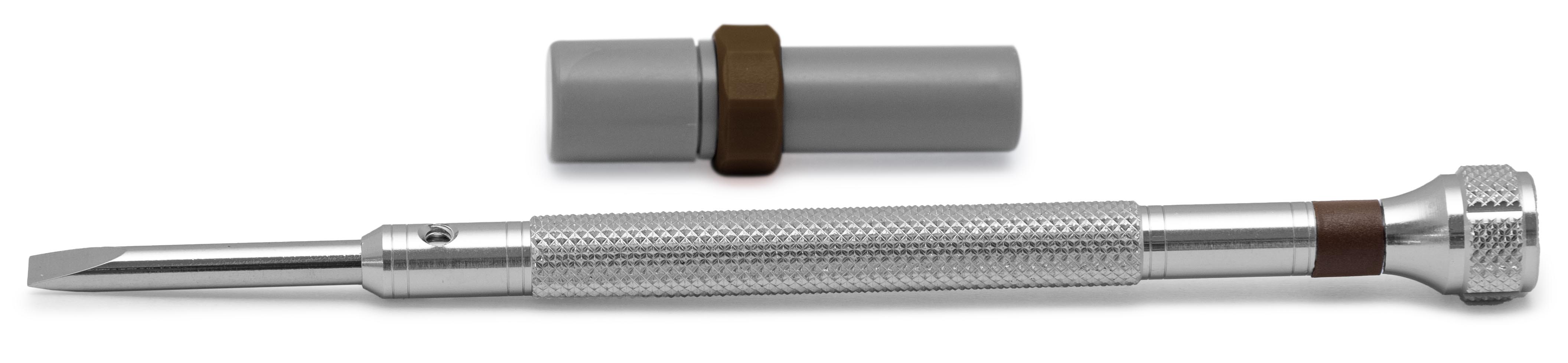 Bergeon 30080-L screwdriver, blade 3 mm, brown, with spare blades