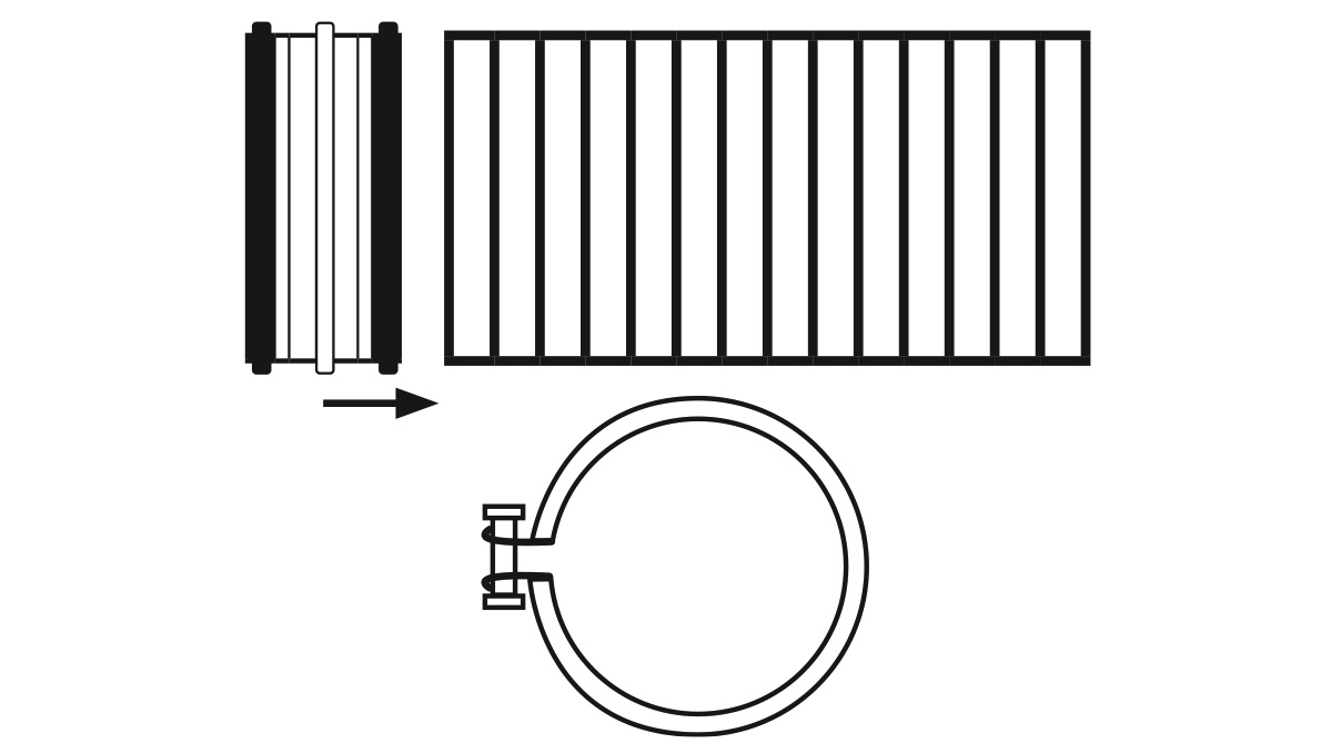 TBH Schlauch-Set NW 100, Länge 2,5 m