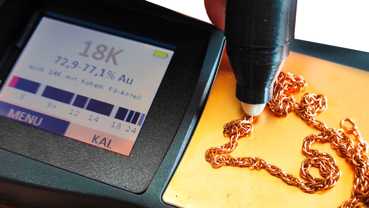 CaratScreenPen V1, testing device for the determination of the fine metal content