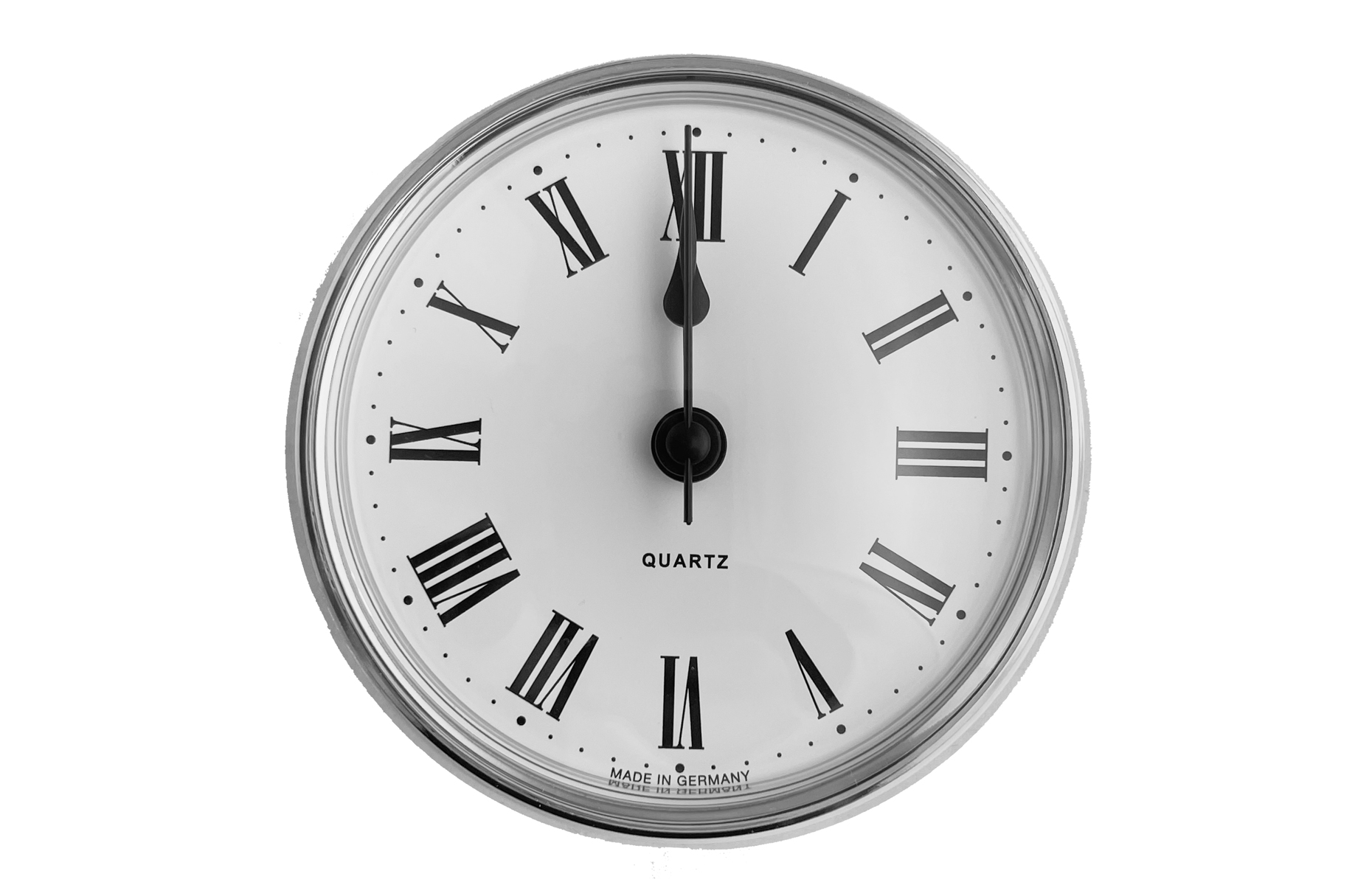 Insert movement, quartz roman nickel plated Ø 35 mm mounting dimensions 32,2 -32,7 x 8,5 mm