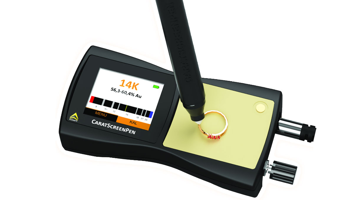 CaratScreenPen, testing device for the determination of the fine metal content