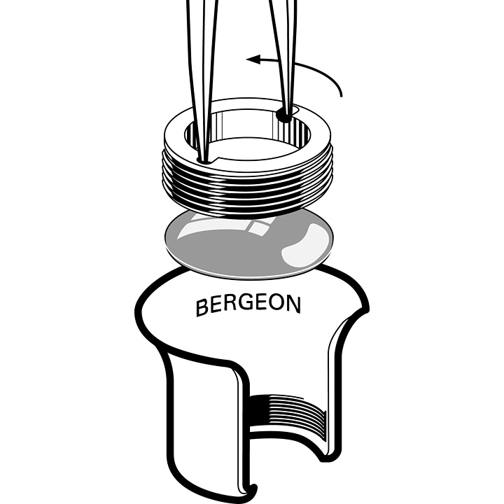 Bergeon 4422-3 Uhrmacherlupe, Kunststoffgehäuse, Schraubring innen, 3,3x Vergrößerung