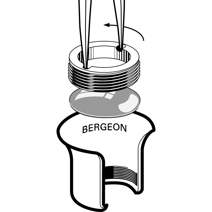 Bergeon 4422-3 Horlogemaker loep, kunststofbehuizing, schroefring binnenin, 3,3x vergroting