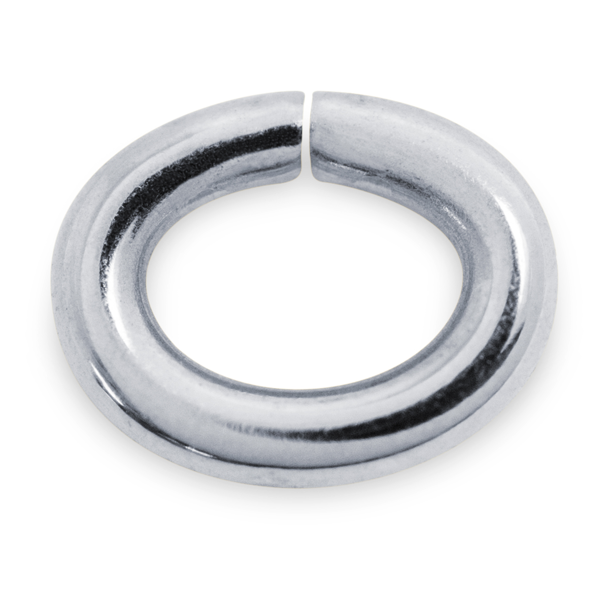Binderinge, oval, 585/- Weißgold, Rhodiniert, Ø 6 mm, Stärke 1 mm