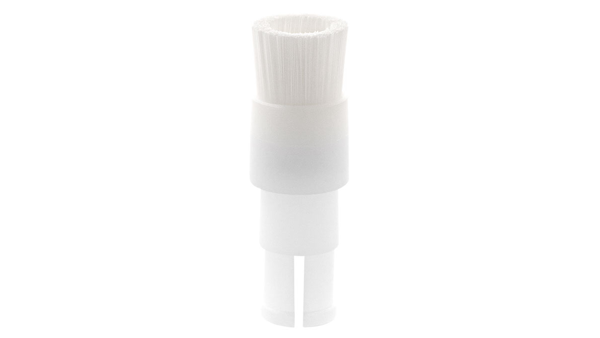 Bürste fein Ø 10 mm, Nylon 0,08 mm, weiß, für Vakuumpumpen
(mit Adapter 310983 zu verwenden)