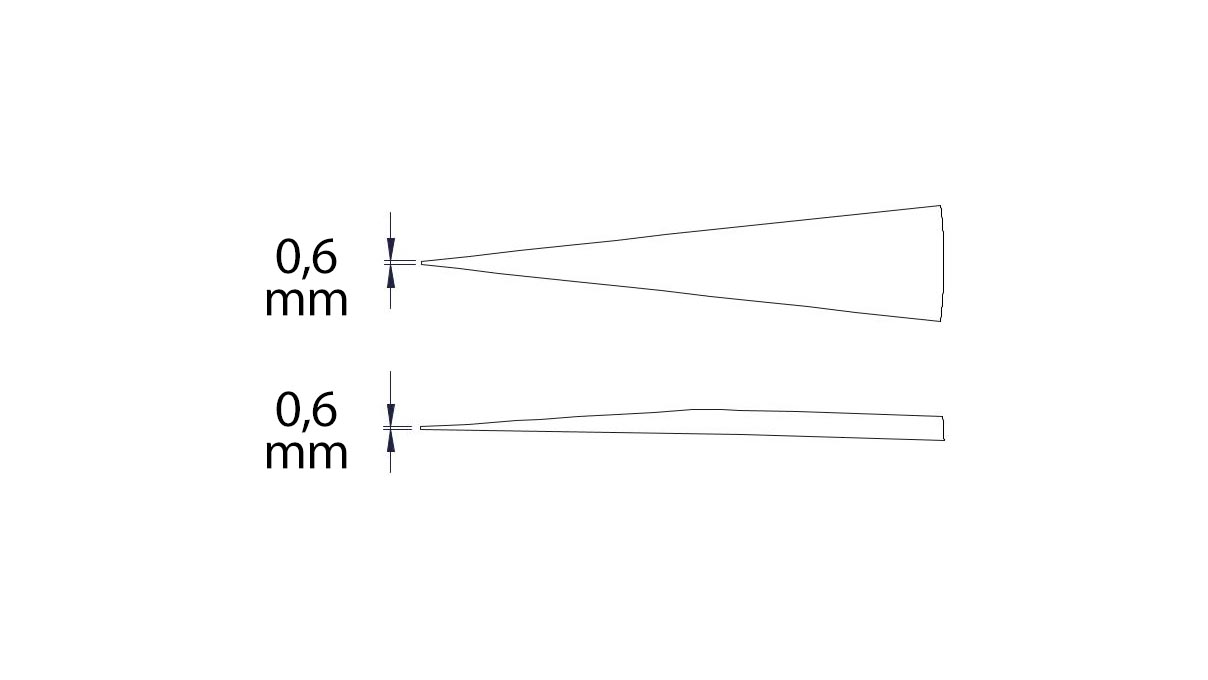 Beco Technic tweezers, Shape 259, Stainless steel, SA, Tip material Wood (BUR), 130 mm