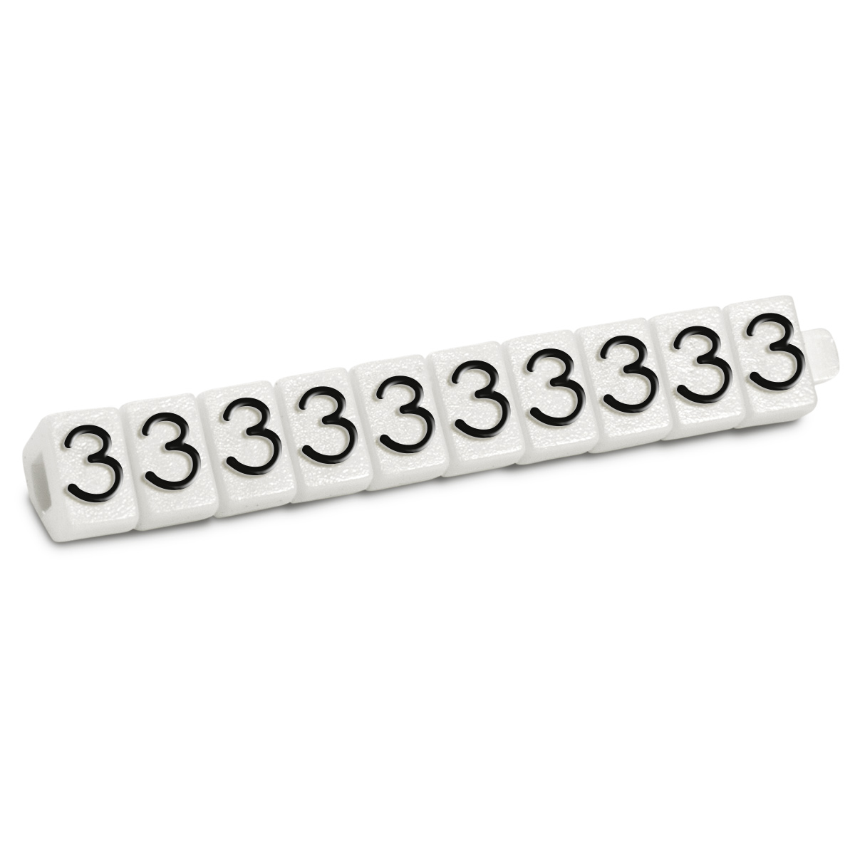 Prijscijfer afgedrukt met: "3", Wit, Zwart, 100 stuks