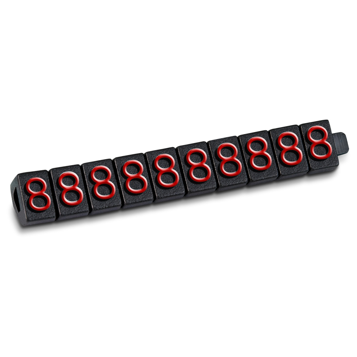 Preisziffer bedruckt mit: "8", Schwarz, Rot, 100 Stück