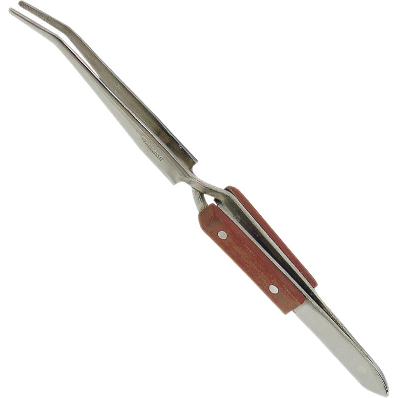 Soldering tweezers fibre grip curved length 160 mm