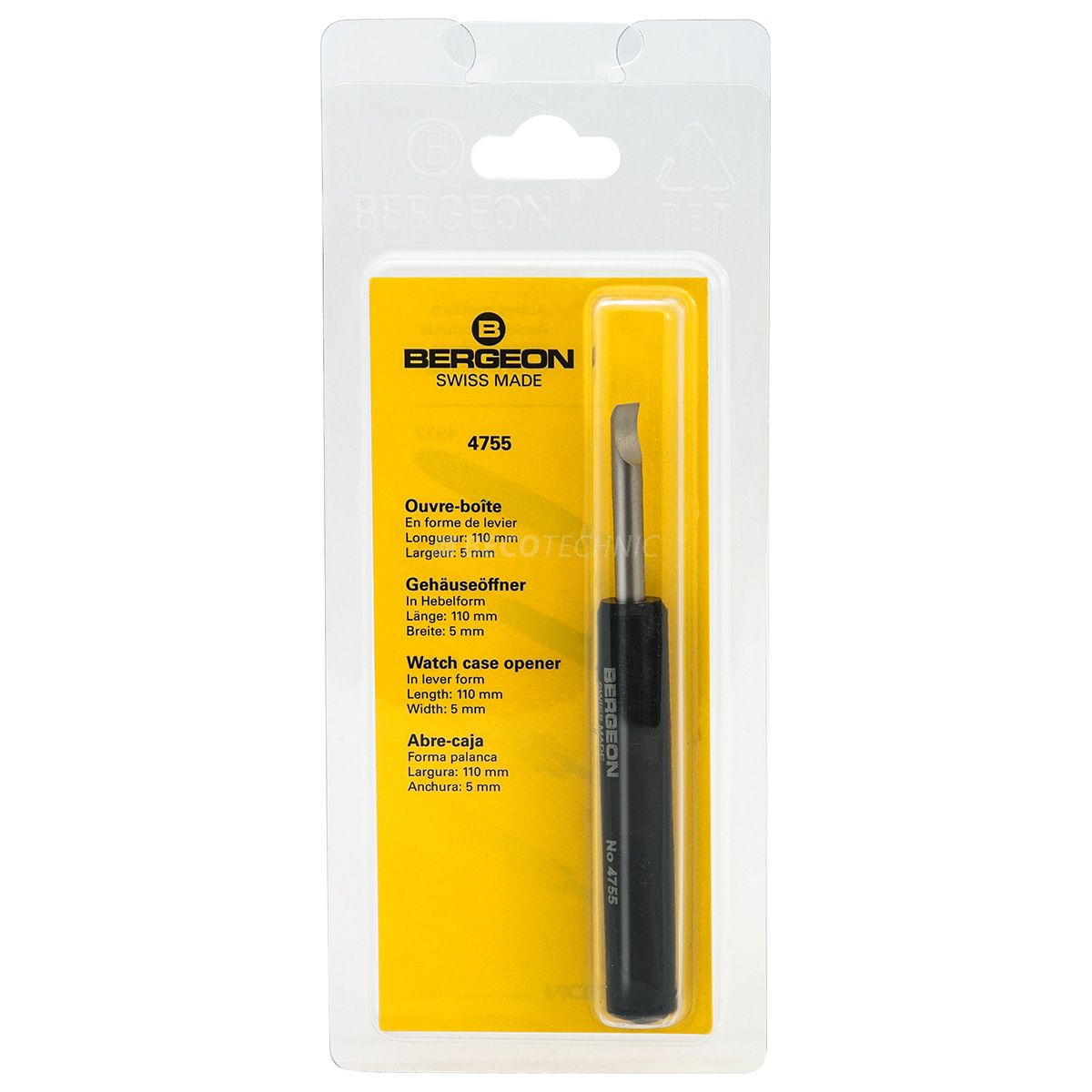 Bergeon 4755 case opener in lever form, L 110 mm