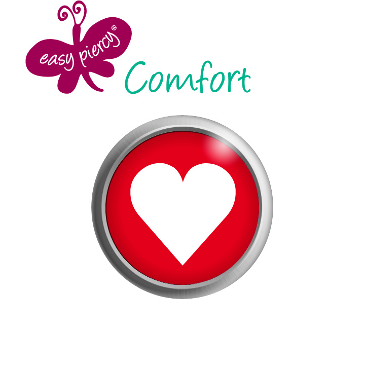 1 paar Easy Piercy Comfort oorknopjes Ø 5,5 mm, wit, hart
