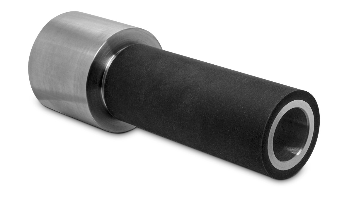 Glatte Gummirolle Ø 40 (M8), Shore 80, schwarz, für Crevoisier Maschinen