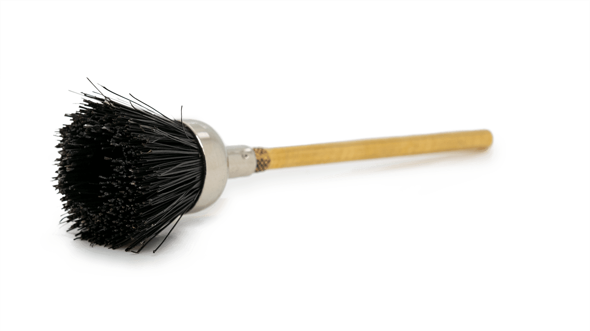 Cup shaped brush, Chungking bristles, black, Ø 9,7 mm, HP-shank