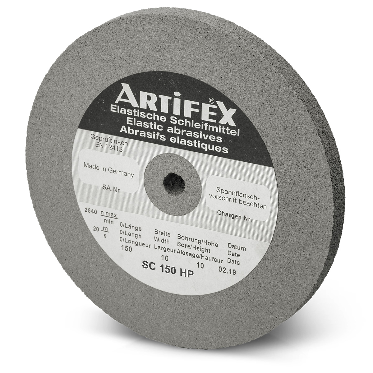 Artifex Schleifscheibe SC 150 MP, Körnung mittel, Härtegrad mittel, 150 x 10 x 10 mm
