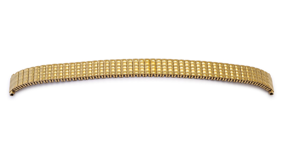 Uhrband Flex, Edelstahl, PVD gold, Breite 10 mm, Anstoß 10 - 12 mm, Länge 155 mm