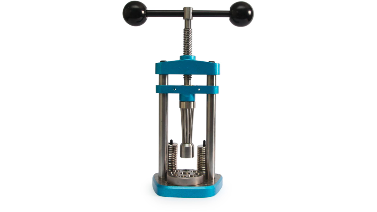 Screw press for changing ring widths, basic equipment