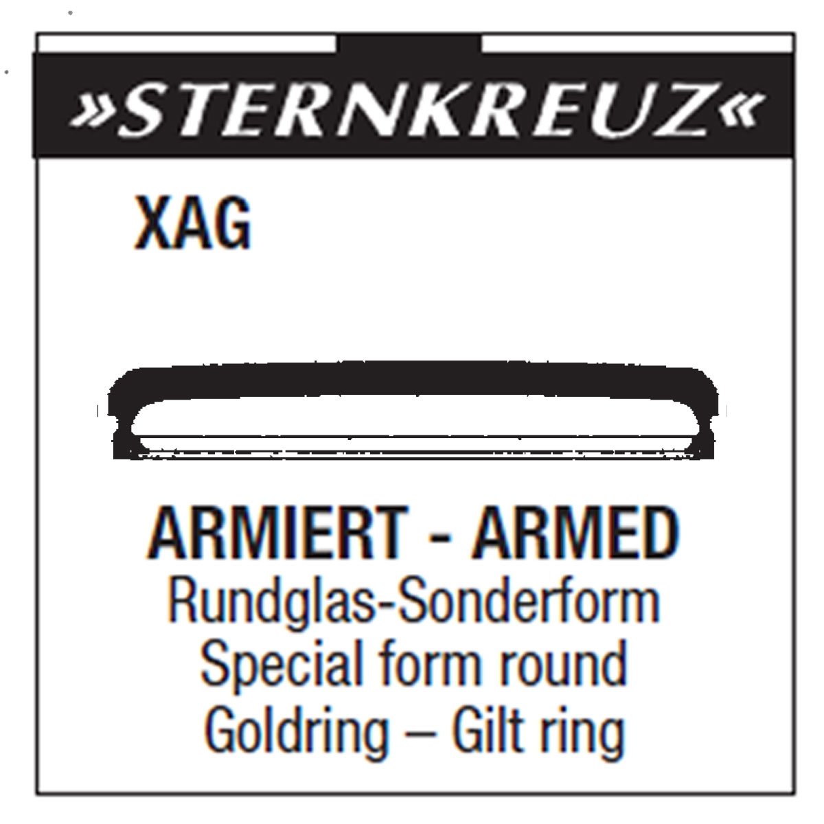 Glas für OMG 5072 mit Goldring (XAG 316.607)