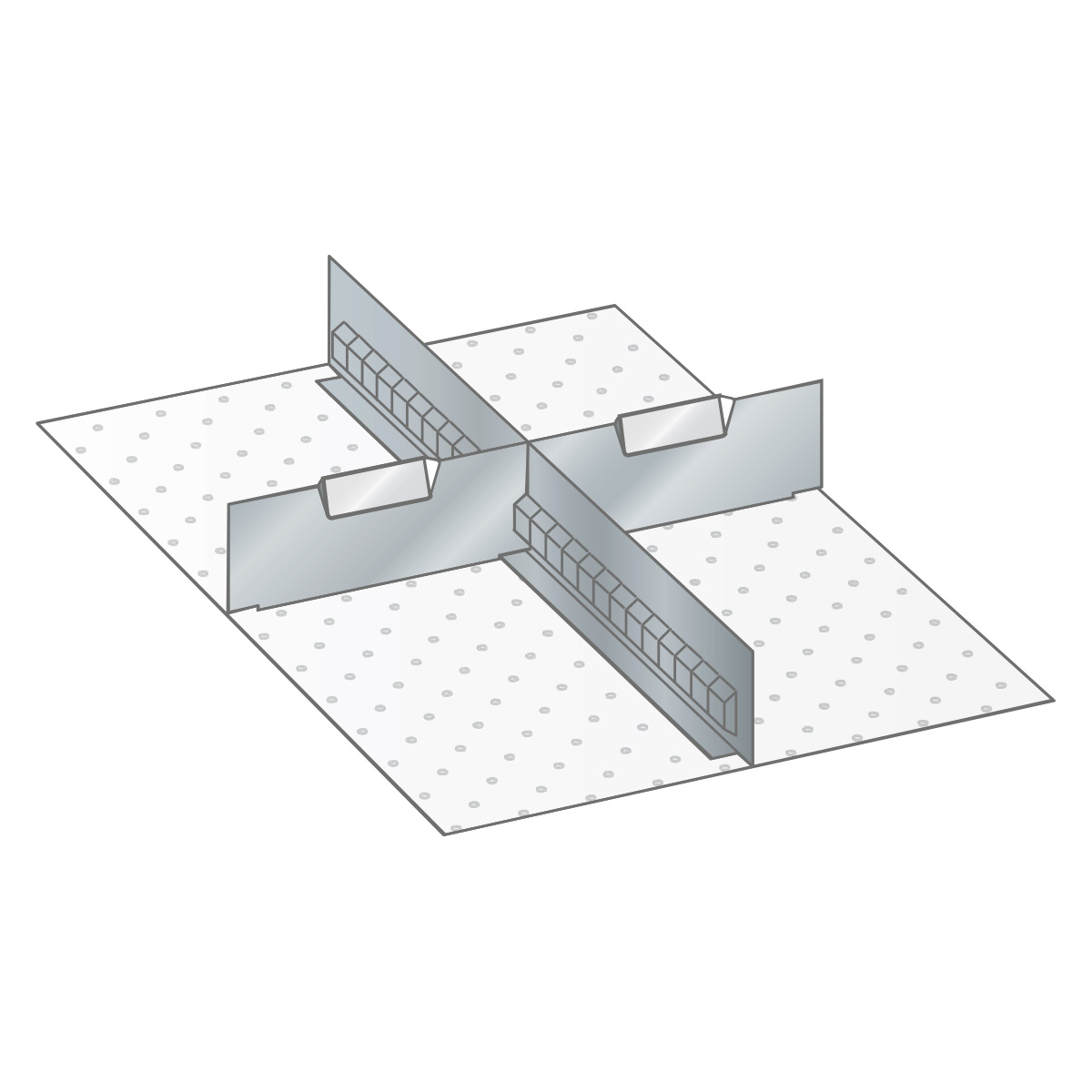 Lista Einteilungsmaterial für 18 x 27 E, 1 Schlitzwand und 2 Trennbleche für 200 mm Fronthöhe
