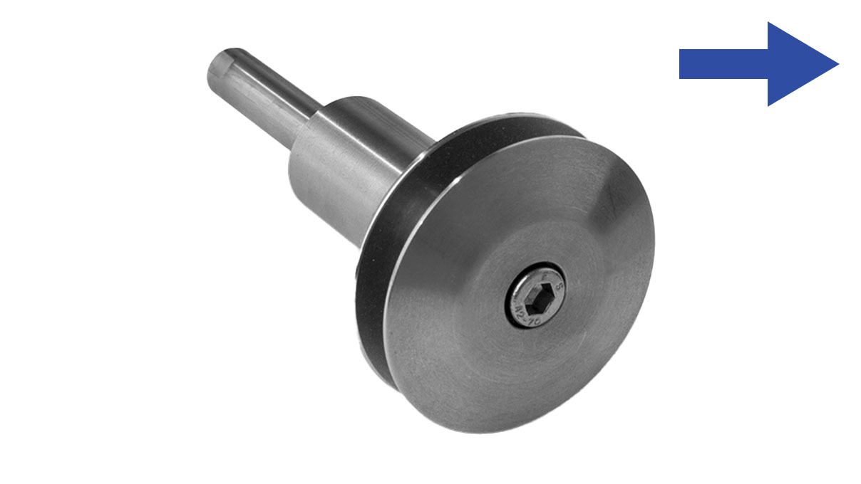 Cylindrical polishing spindle for collet chuck, Ø 25 mm, right, for Polimaxx polishing machines