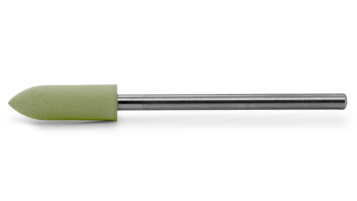 Polierer Eveflex, hellgrün, Torpedo, Ø 5 x 16 mm, weich, Korn extra fein, HP-Schaft