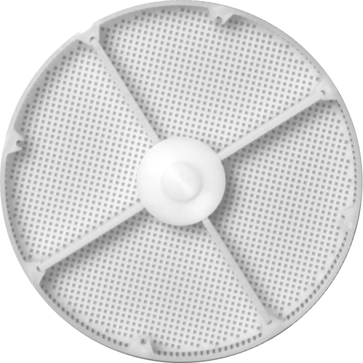 Korb aus Kunststoff, Höhe 8 mm (innen Höhe 6,5 mm), Ø 80 mm, mit 4er Unterteilung mit doppelter
Außenwand, N° 15893 für ACS900 / ACS921