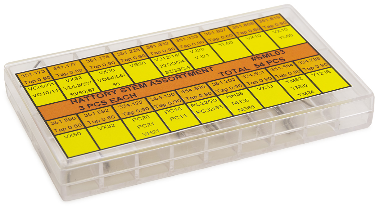 Assortiment van wikkelassen Seiko-Hattori, 3 stuks per type, 54 stuks