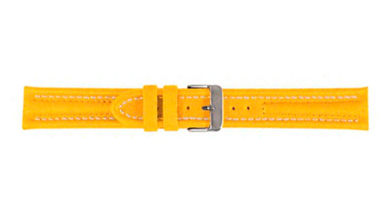Uhrenband, Arizona Sport, Kalbsleder, 18 mm, Gelb, Schließe Edelstahl