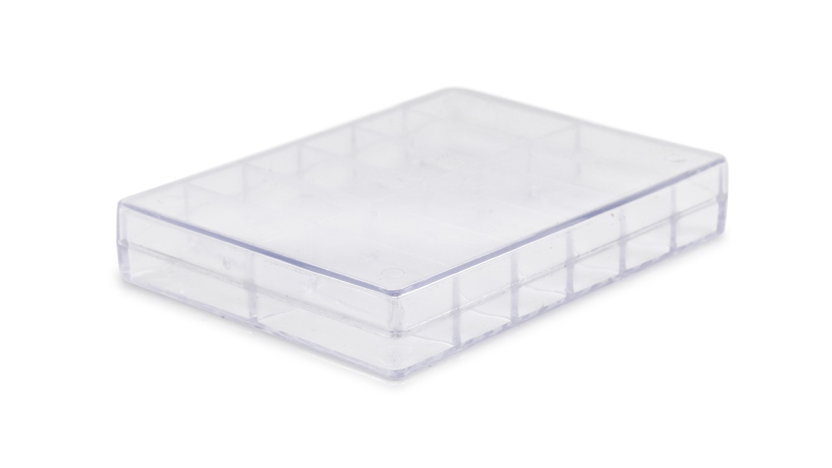 Sortimentsschachtel mit Stülpdeckel, transparent, 12 Fächer