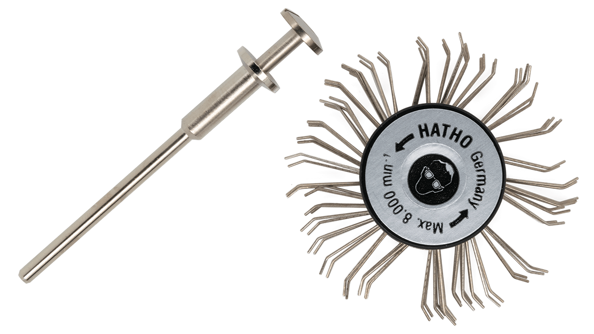 Mattschlagbürste MiniMat, schwarz, Ø 20 mm, Draht Ø 0,45 mm, HP-Schaft