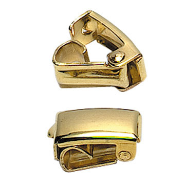Clasps golden plated with annular closing 6.0 mm