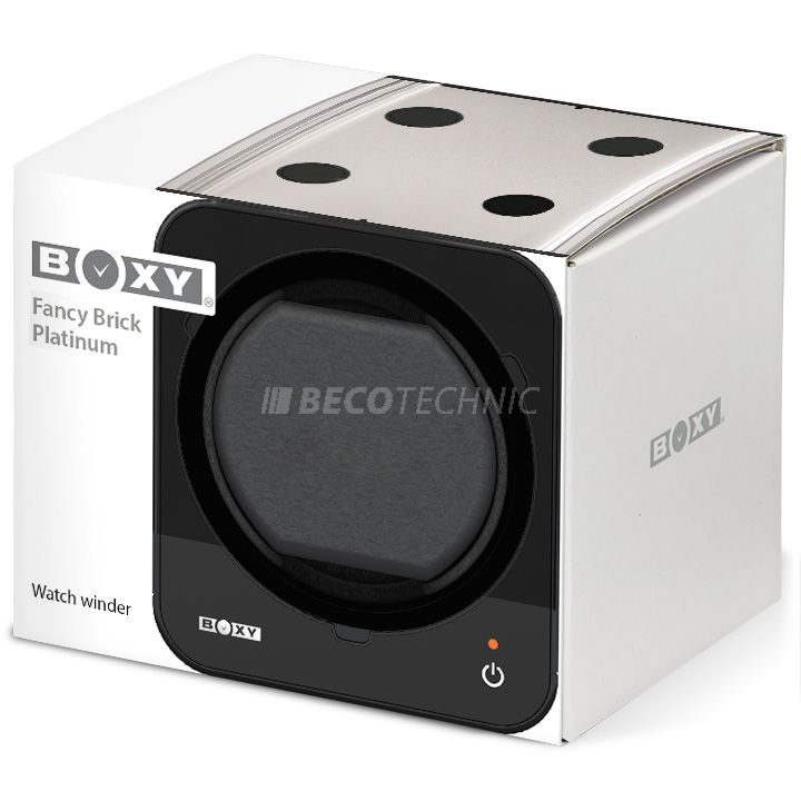 Boxy Fancy Brick watch winder, platinum look, without adapter