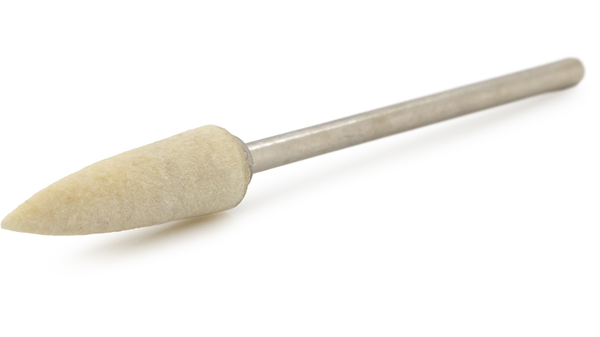 Bergeon 2686-146 Filzpolierkörper, weiß, Spitze, Ø 6 x 22 mm, HP-Schaft