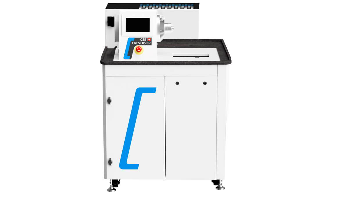 Crevoisier C551 (M12) op SLINE2 Compact, zonder rand, incl. afzuiging, tafelblad leikleurig, voeding onder (400 V)